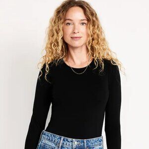 Old Navy Long-Sleeve Crew-Neck Bodysuit - Black Size Small Tall